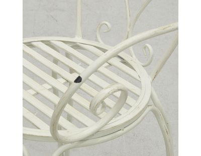 Fauteuil en métal vieilli (Blanc antique)