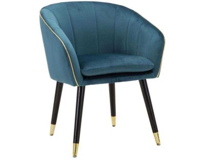 Fauteuil en métal et tissu Paris (Bleu - doré et noir)