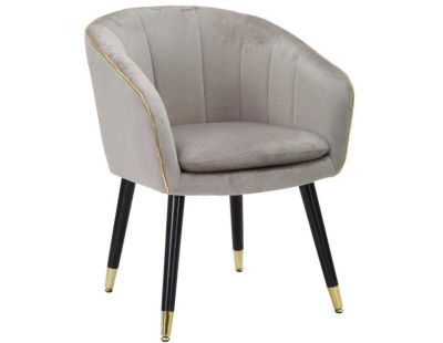 Fauteuil en métal et tissu Paris (Gris - noir et doré)