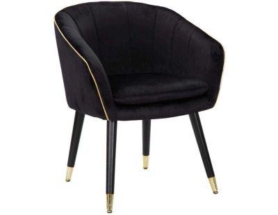 Fauteuil en métal et tissu Paris (Noir et doré)