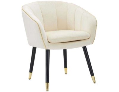 Fauteuil en métal et tissu Paris (Crème et doré)