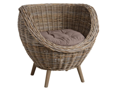 Fauteuil oeuf en poelet gris