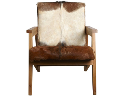 Fauteuil en peau de chèvre marron
