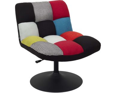 Fauteuil pivotant en tissu Anton (Patchwork)