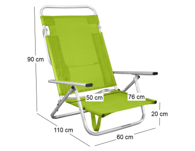 Fauteuil de plage en aluminium Maribel (Vert)