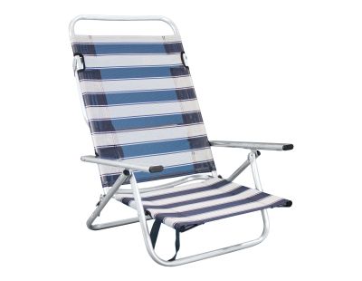 Fauteuil de plage en aluminium Maribel (Rayé bleu)