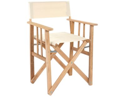 Fauteuil pliable réalisateur en eucalyptus (Blanc cassé)