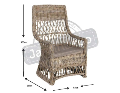 Fauteuil en poelet gris avec coussin en tissu