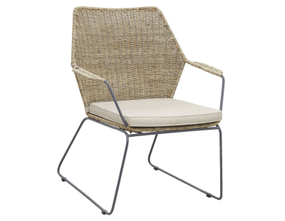 Fauteuil en poelet gris et métal