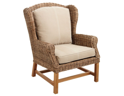 Fauteuil en poelet gris et teck Pati