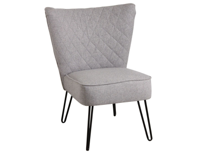 Fauteuil en polyester gris et métal Capiton