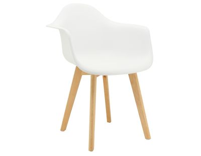 Fauteuil en polypropylène et bois de hêtre (Blanc)