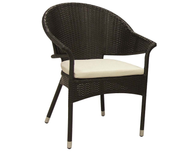 Fauteuil en polyrésine noir Lune