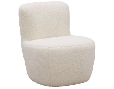 Fauteuil pouf en polyester et bois Nuage