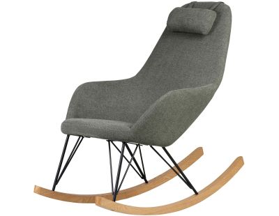 Fauteuil rocking-chair en tissu et bois Evy (Vert sapin)