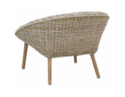 Fauteuil rond en poelet gris Talang