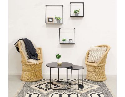 Fauteuil rond en roseau naturel