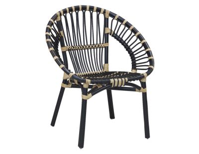 Fauteuil rond en rotin Jazz (Noir)