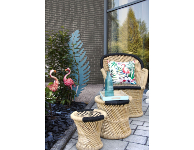 Fauteuil en roseau bicolore