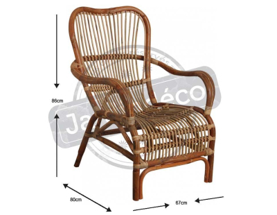Fauteuil en rotin antique Leon