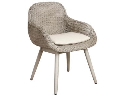 Fauteuil en rotin gris et bois