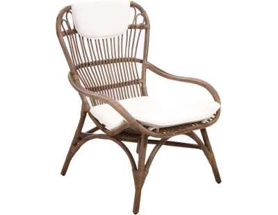 Fauteuil en rotin gris vintage