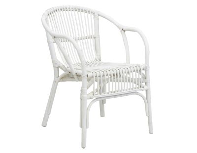 Fauteuil en rotin laqué blanc