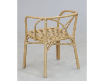 Fauteuil en rotin naturel dossier croisé Charlie