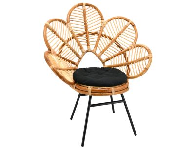 Fauteuil en rotin naturel et métal Bianca