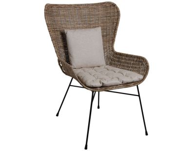 Fauteuil en rotin avec coussin