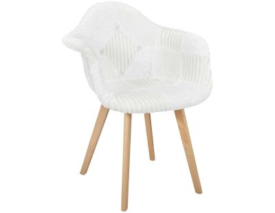 Fauteuil scandinave patchwork blanc