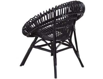 Fauteuil soleil en rotin (Noir)