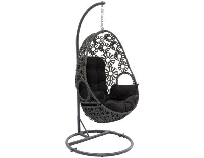 Fauteuil suspendu de jardin en résine tressée avec coussin Samoa (Gris anthracite)