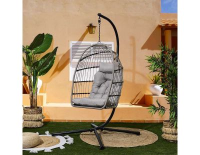 Fauteuil suspendu en métal et polyester Hanoi
