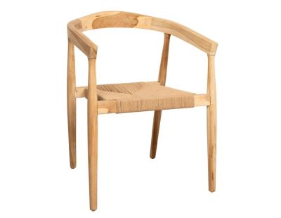 Fauteuil en teck naturel et jute