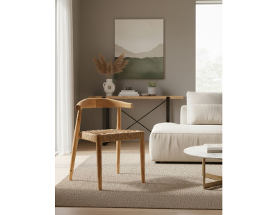 Fauteuil en teck naturel et jute