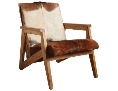 Fauteuil en peau de chèvre marron