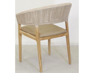 Fauteuil extérieur en teck et résine + coussin