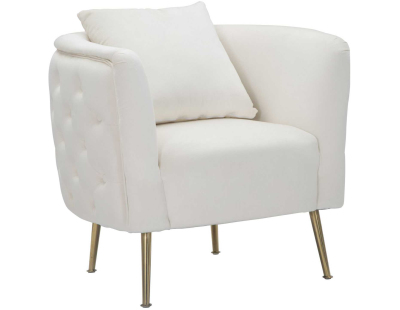 Fauteuil en tissu Bucarest 76 x 74 x 71 cm (Crème)
