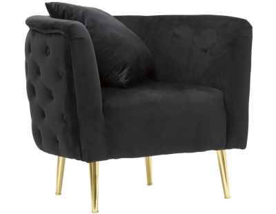 Fauteuil en tissu Bucarest 76 x 74 x 71 cm (Noir)