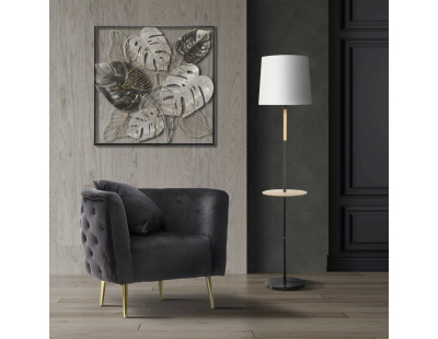 Fauteuil en tissu Bucarest 76 x 74 x 71 cm (Noir)