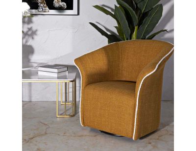 Fauteuil en tissu Siena 83.5 x 66 x 80 cm (Moutarde)