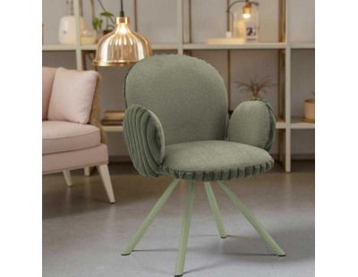Fauteuil en tissu côtelé Stockholm (Lot de 2) (Vert)