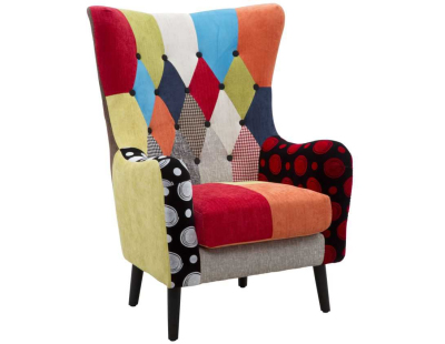 Fauteuil en tissu patchwork Imperial 73 x 79 x 106 cm