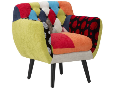 Fauteuil en tissu patchwork 71 x 63 x 78 cm