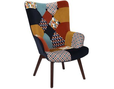 Fauteuil en tissu patchwork vintage Helsinki