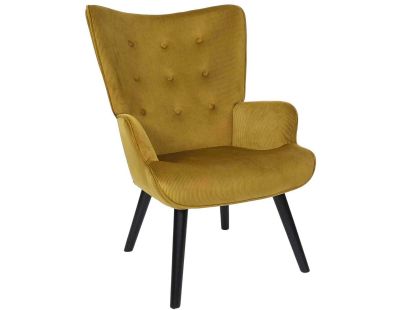 Fauteuil en velours côtelé Giulia (Jaune)