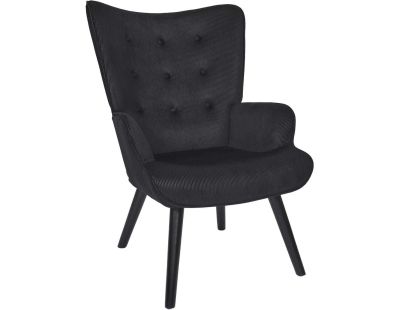 Fauteuil en velours côtelé Giulia (Noir)