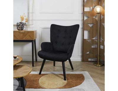 Fauteuil en velours côtelé Giulia (Noir)