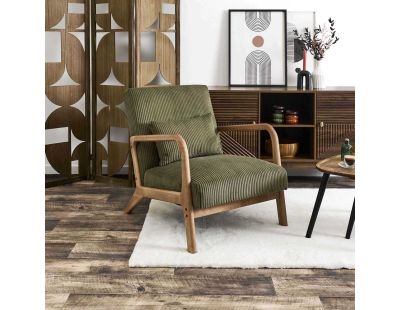 Fauteuil en velours côtelé Scott